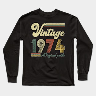 Retro Vintage 1974 Made In 1974 50 Years Old 50th Birthday Long Sleeve T-Shirt